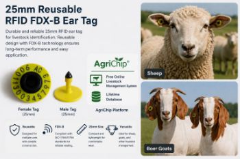 Picture of AgriChip 25mm button eartag open top M+F Iso11784/5